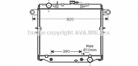 Радиатор охлаждения двигателя Toyota LC100 Lexus LX470 98>07 AT AC+/- AVA - (1640050210) AVA COOLING TO2329