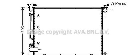 Радиатор, охлаждение двигателя - AVA COOLING TO2343