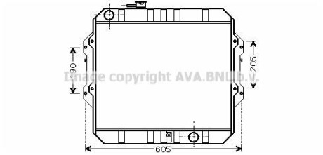 Радиатор охлаждения двигателя Toyota Hilux (01-05) 2,5d MT AVA - AVA COOLING TO2371