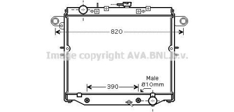 Радіатор охолодження двигуна Toyota LC100 (98-08) 4,2d AT AVA - (1640066121, 1640066120, 1640066110) AVA COOLING TO2378