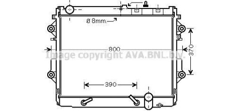 Радиатор охлаждения двигателя Toyota LC200 4.5TD 07> AT AC+/- AVA - AVA COOLING TO2490