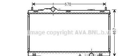 Радиатор, охлаждение двигателя - ((1640031370)) AVA COOLING TO2495