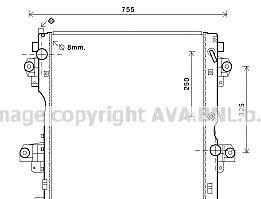 Радиатор, охлаждение двигателя - (1640020290, 1640030300, 1640030360) AVA COOLING TO2604