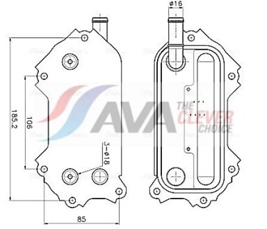 Радіатор масляний TOYOTA AURIS/ AVENSIS/ RAV 4 (Ava) - ((157100R010, 157100R011)) AVA COOLING TO3792