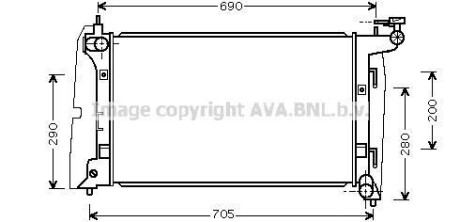 Радиатор охлаждения двигателя Toyota Corolla 1,6i 01>07 AVA - AVA COOLING TOA2290