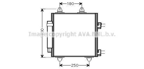 КОНДЕНСЕР TOYOTA AYGO PEUGEOT 107 1.01.4D 05- - (6455EE, 6455EF, 884500H020) AVA COOLING TOA5414D (фото 1)