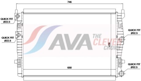 Радіатор, Система охолодження двигуна - AVA COOLING VN2461