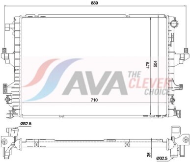 Радіатор, Система охолодження двигуна - AVA COOLING VN2462