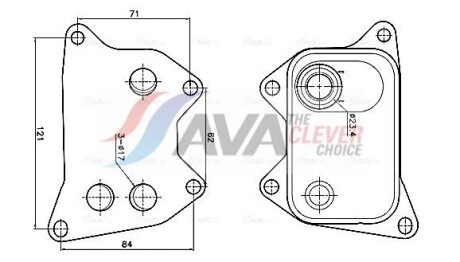 Охолоджувач оливи - ((06K117021B, 06K117021G, 06K117021K)) AVA COOLING VN3439