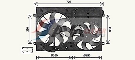 Вентилятор - (1K0959455CR, 1K0959455DH, 1K0959455ET) AVA COOLING VN7551