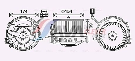 Вентилятор отопителя салона VW Golf VII (13-) 1.4TSi 1.2TSi 2.0TDi 1.6TDi 1.6i (- (5Q1819021, 5Q1819021B) AVA COOLING VN8399