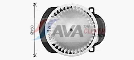 Вентилятор отопителя салона VW Touareg II (10-), Porsche Cayenne II (10-) AVA - AVA COOLING VN8549
