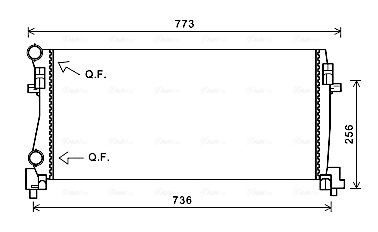 Радиатор охлаждения двигателя Audi A3 (12-) VW Golf VII (13-) 1,2TSI 1,6TDI 6MT - AVA COOLING VNA2340