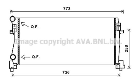 Радіатор, Система охолодження двигуна - (5Q0121251EQ, 5Q0121251ES, 5Q0121251GL) AVA COOLING VNA2344