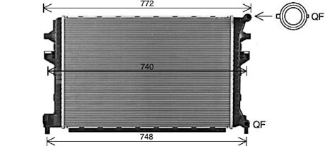 Радиатор охлаждения двигателя VW Golf VII 1,0i 1,2i 1,4i 1,5i 1,6d 2,0d AVA - AVA COOLING VNA2383