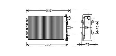 Радиатор отопителя салона VW T4 (дополнительный) AVA - AVA COOLING VNA6239
