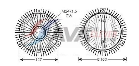 Муфта, Вентилятор радіатора - AVA COOLING VNC275
