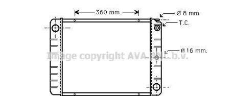 Радиатор, охлаждение двигателя - AVA COOLING VO2027