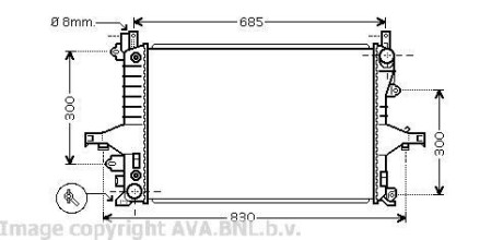 Радиатор охлаждения двигателя Volvo S60 S80 V70 00> - AVA COOLING VO2115