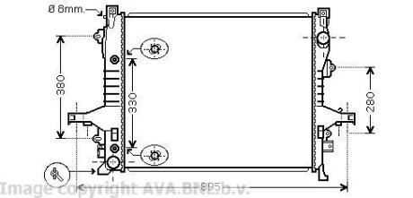 Радиатор, охлаждение двигателя - AVA COOLING VO2133