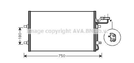 Радіатор кодиціонера - (31292022, 31356000, 4N5H19710BF) AVA COOLING VO5149