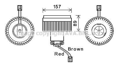 Вентилятор отопителя салона Volvo XC90 (02-), S60 (00-), S80 (98-) AV - (31320393, 9171479) AVA COOLING VO8177