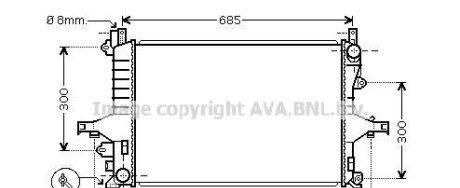 Радиатор охлаждение двигателя - (13119056, 31319062, 31319056) AVA COOLING VOA2114