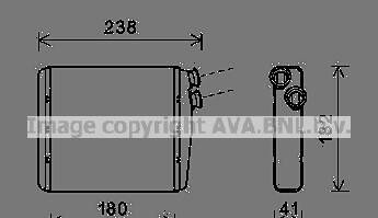 Радіатор обігрівача салону Volvo S60 (10-), S80 (06-), XC60 (08-),XC70 (07-)/Range Rover Evoque (11-) AVA - AVA COOLING VOA6163