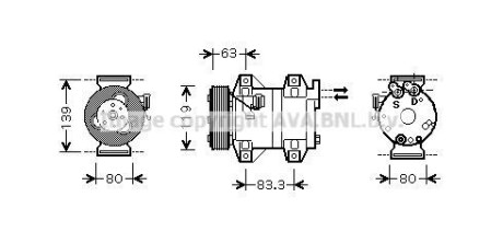 Компрессор - (1201361, 31101166, 36000576) AVA COOLING VOAK121