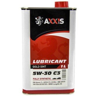 Моторна олива Gold Sint C3 5W-30, 1 л (48021043866) - (g052195M4, 0510000410, SOA427V1410) Axxis AX-2021 (фото 1)