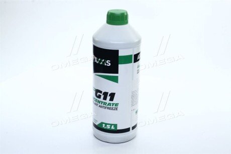 Антифриз <> GREEN концентрат G11 (-80C) зелений (Каністра 1,5л) - Axxis AX-2090 (фото 1)