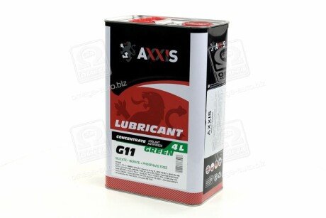 Антифриз <> GREEN концентрат G11 (-80C) зелений (Каністра 4л) - Axxis AX-2091 (фото 1)