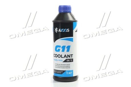 Антифриз BLUE G11 Сoolant Ready-Mix -36°C <> (синій) (Каністра 1кг) - Axxis AX-P999-G11B RDM1