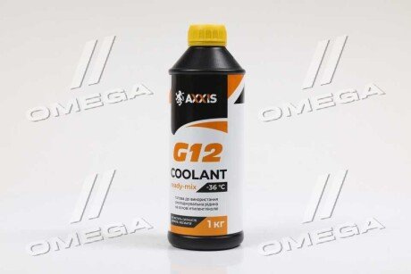 Антифриз YELLOW G12 Сoolant Ready-Mix -36°C<> (жовтий) (Каністра 1кг) - (7711171589, 7711428133S1, GLACEOLRXTYPED) Axxis AX-P999-G11YE RDM1 (фото 1)