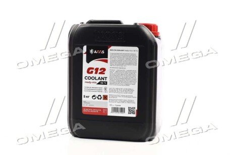 Антифриз RED G12+ Сoolant Ready-Mix -36°C <> (червоний) (Каністра 5кг) - Axxis AX-P999-G12R RDM5 (фото 1)