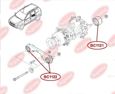 Фото 2 - Сайлентблок підрамника BC GUMA BC1121