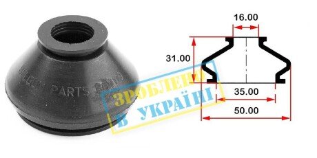 Пильовик (O D35хd16хH31) універсальний для кульової опори, рульового наконечника - (4708299, 4708300, 251407187A) BELGUM PARTS BG0110