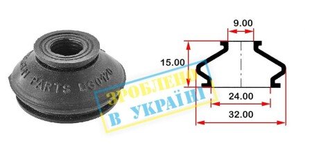 Пыльник опоры шаровой рулевого наконечника (универсальный) (24х9x16) - BELGUM PARTS BG0120