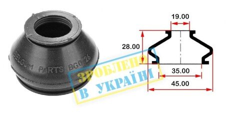 Пильник опори кульової рульового наконечника (універсальний) (35х19x28) - BELGUM PARTS BG0126