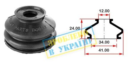 Пыльник опоры шаровой рулевого наконечника (универсальный) (34х12x24) - BELGUM PARTS BG0142