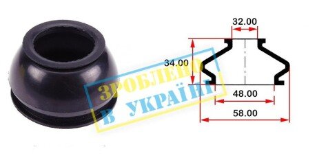 Пыльник опоры шаровой рулевого наконечника (универсальный) (48х32x34) - BELGUM PARTS BG0156