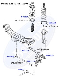 Сайлентблок рычага (заднего/наружний) Mazda 626 92-97 31.5x14x41/31) - BELGUM PARTS BG1123