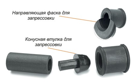 Втулка амортизатора (заднего) T4 (d=12mm) (с конусом для запресовки металлической распорной втулки) - BELGUM PARTS BG2202