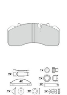 Комплект тормозных колодок, дисковый тормоз - BERAL 2919730004145694