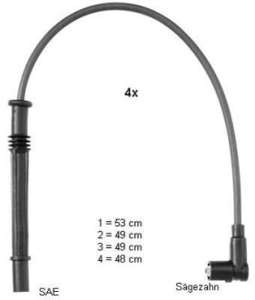 Комплект проводов зажигания - BERU ZEF1604