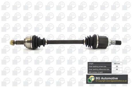 Піввісь Nissan Micra/Note 1.2-1.6 02-14 (23/26) 650mm Л. - (39101BH00A, 39101BC55A, 39101BC500) BGA DS6310L