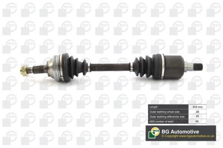 Піввісь перед Land Rover Freelander 98-06 1.8і/2.0Di - BGA DS7503A