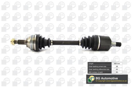 Піввісь Land Rover Freelander 98-06 2.0-2.5 D (л.) - BGA DS7513L