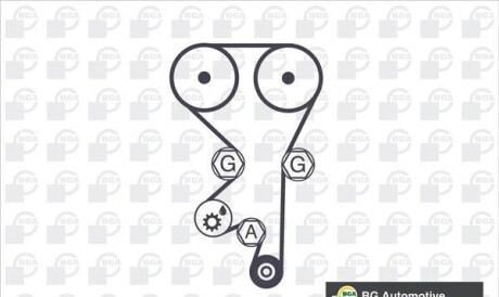 Фото 2 - Комплект ременя ГРМ BGA TB9501K