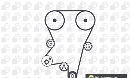 Фото 2 - Комплект ремня ГРМ BGA TB9508K